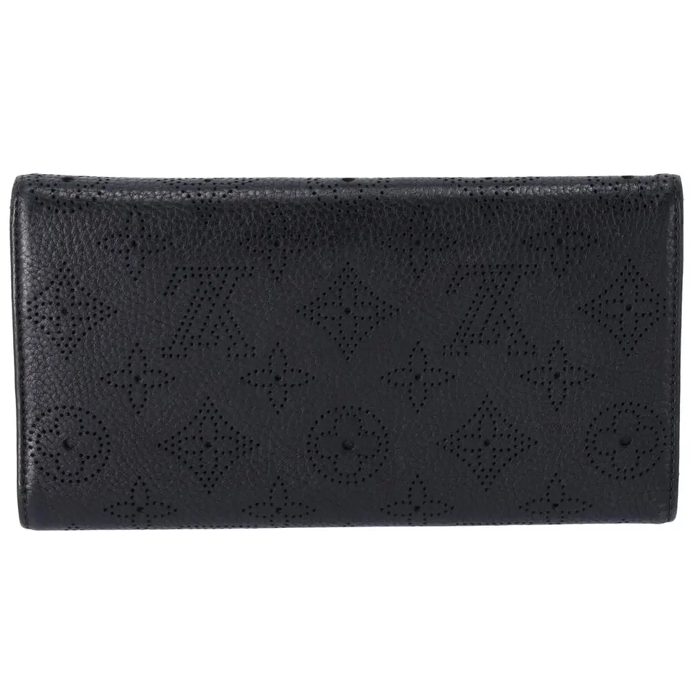 Louis Vuitton Amelia Mahina Monogram Long Trifold Wallet Black